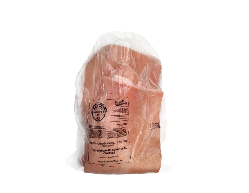 TOUCINHO LOMBAR SUÍNO COM PELE CONGELADO FRIELLA 10 KG (CX 19 KG)
